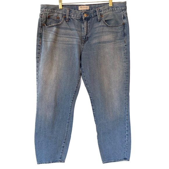Madewell Jeans Size 32 X 29 Straight Leg Mid Wash 100% Cotton Ankle Comfort - Picture 1 of 10